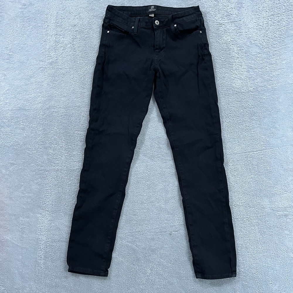Just Black Skinny Jeans Womens 27 Black Denim Cotton Stretch Low Rise Dark Wash